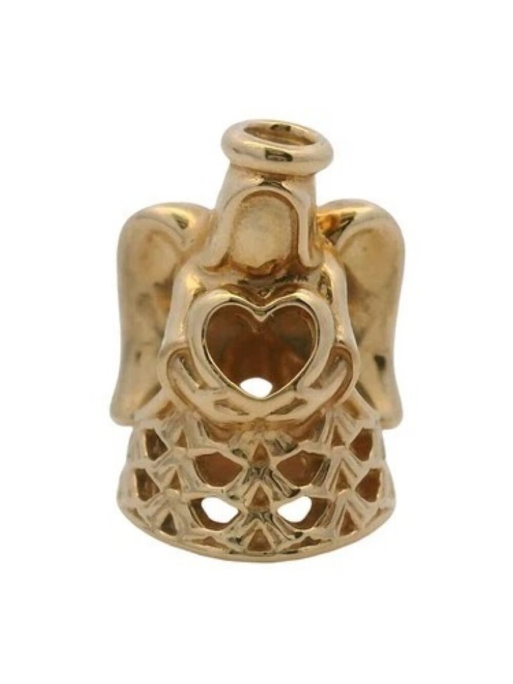 Pandora Rare 14kt Yellow Gold Angel of Grace Openwork Spacer Bracelet Charm